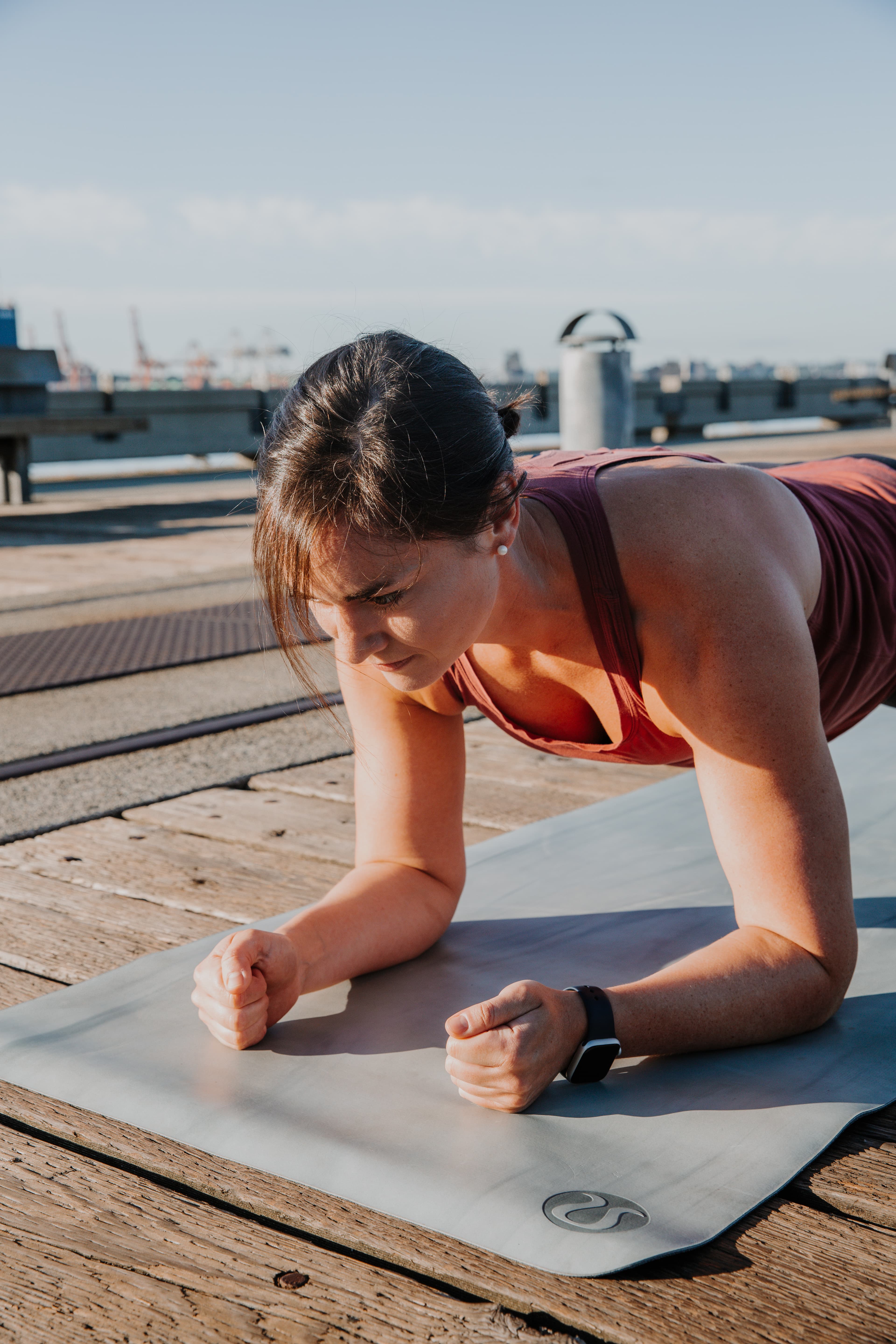 Briana holding a plank position